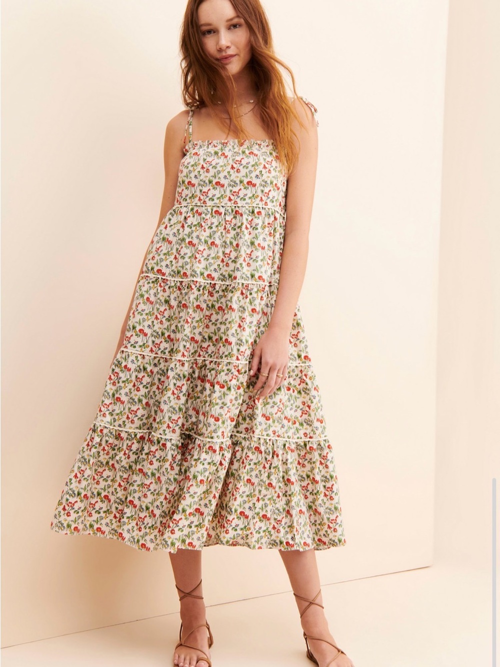 Meadows Aurora Floral Midi Sundress Organic Cotton